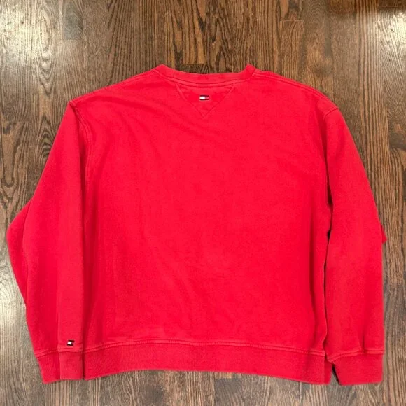 Tommy Hilfiger Vintage Y2K Red Crewneck Sweatshirt - Women's Large - Picture 5 of 11